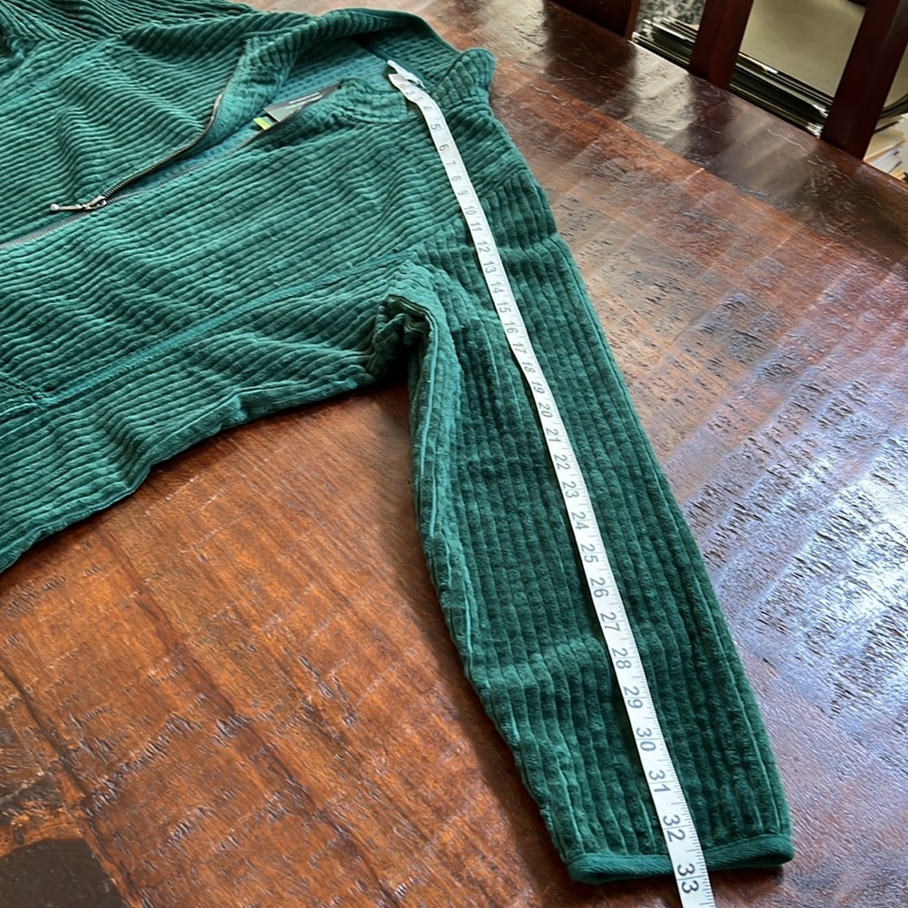 🦄 WOOLRICH Corduroy Zip Up Jacket 90s Vintage Workwear Velvet Green XXL - Picture 10 of 13
